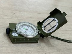 Military Lensatic Compass with Carrying Bag – Waterproof Army Green Survival Com
