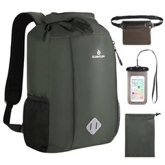 Dry Bag Backpack, 20L Dry Bags Waterproof with Waist Pouch and Phone Green