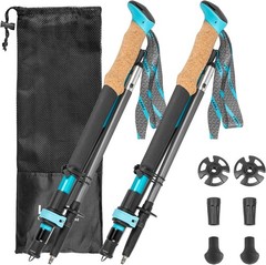 Aluminum Collapsible Trekking Poles, Lightweight Adjustable Height 2 Pack