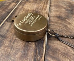 Engraved Brass Compass Gift For Son From Mom Inspirational Leather Case