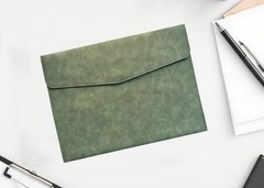 2 Pack PU Leather A4 File Folders Document Holder Waterproof Light Green