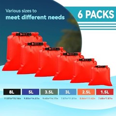 6PCS Dry Bags Waterproof, Lightweight Dry Bags for Kayaking 6PCS-K