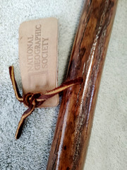 Vintage Hickory Walking Stick 54″ Rubber Tip National Geographic NEW 2000