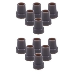 12Pcs Heavy Duty Reusable Rubber Cane Tips for Stability Grey Walking Stick Ends