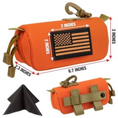 bvya Tactical Molle Sunglasses Case Anti-Shock Semi-hard Clamshell Extra Orange
