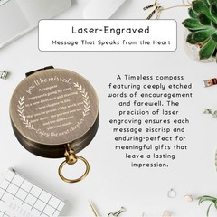 “Unique Compass Gift for Retirement, Farewell, Coworker Leaving, New Beginnings”