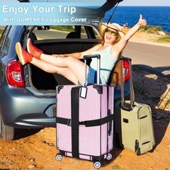 Clear Luggage Cover Protector Bag with Tag – Transparent PVC 24-Inch Black
