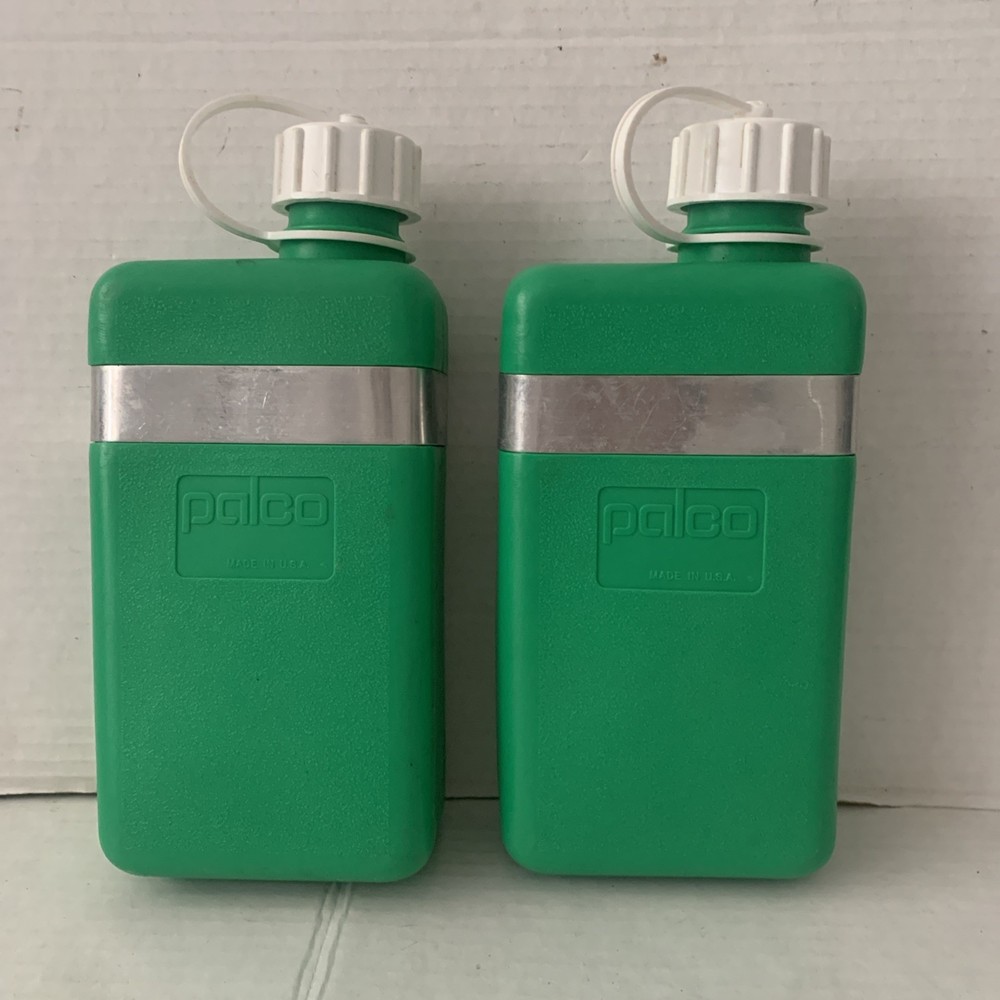Set Of 2 Vintage Palco 1 Quart Green Canteens