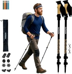Lightweight Aircraft Grade Aluminum Trekking Poles for Hiking, Pair of 2