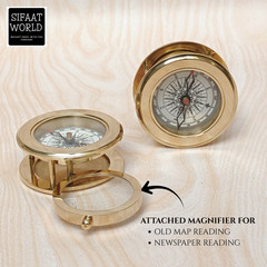 Compass Vintage, Map Compass with Built in Magnifier-Christmas Gift Personalised