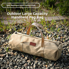 Camping Tent Peg Organizer Bag 42cm L x 15cm D 900D Oxford Cloth Zipper Closure