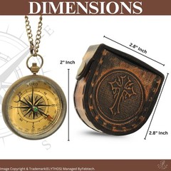 Antique Brass Compass with Leather Case ”Trust in The Lord” – Birthday Wedd…