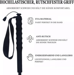 Lightweight Carbon Fiber Trekking Poles, Foldable 2-Pack, Straight Grip