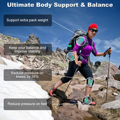 2PC Trekking Poles Nordic Walking Hiking Sticks Anti-shock Adjustable Alpenstock