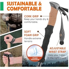 Compact Foldable Hiking Poles – Adjustable Height