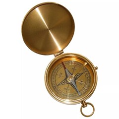 Large 4″ Brass Compass & Rosewood Storage Box, Fully Functional, Nautical Pirate