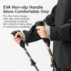 Qunature Aluminium Alloy Walking Hiking Sticks Folding Alpenstock Trekking Pole
