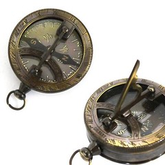Engravable Brass Pocket Sundial Compass Nautical Antique Style Marine Compass Br