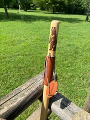 Standing Black Bear, Natural Earth Tones Poplar Wood Walking Stick Hiking Staff