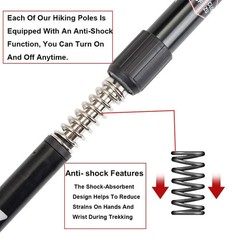 Hiking Trekking Poles, 2 Pack Collapsible, Lightweight, Anti Shock, Walking Stic