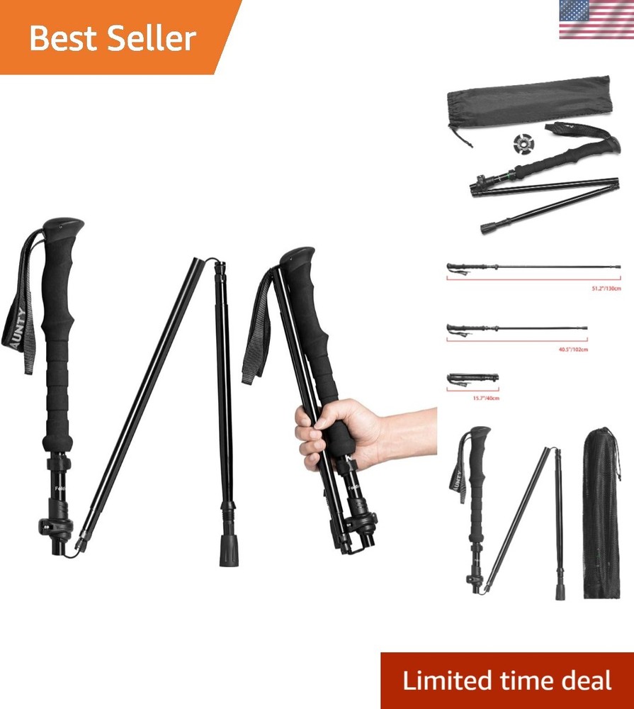 Collapsible Folding Trekking Pole with Carrying Case – Adjustable & Durable, 51″
