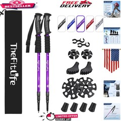 Ultralight Nordic Walking Poles – Anti-Shock, Adjustable, 51.2″ Extended Length