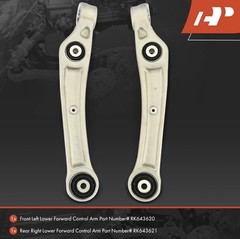 2 x Front Forward Lower Control Arm, with Bushing, Compatible with Audi