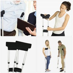 1 Set Black Reusable Walking Stick Armpits Pad Durable Crutch Handle Grip