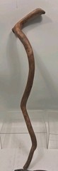 Natural Twisted Wood Hiking Stick – Handmade-Painted Design Initialed Look Read