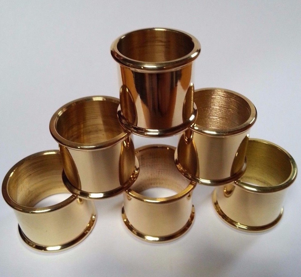 BEADED BRASS COLLARS Choice of 10 SIZES 19mm-30mm i/d. for Walking Stick Making