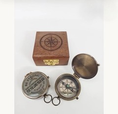 Joshua 1:9 Scripture Compass, Personalized Baptism Graduation Gift in Wooden Box