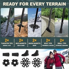 Trekking Poles for Hiking, 2Pcs Aircraft-Grade Aluminum Alloy Walking Sticks