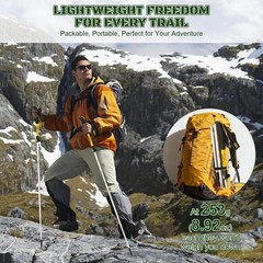 HBXCWYJ Collapsible Trekking Poles: Lightweight Alloy, Adjustable, 5-in-1 Tips