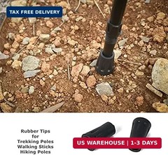 Walking Stick Tips Rubber 4pcs Trekking Pole Tips Replacement- Rubber Feet for H