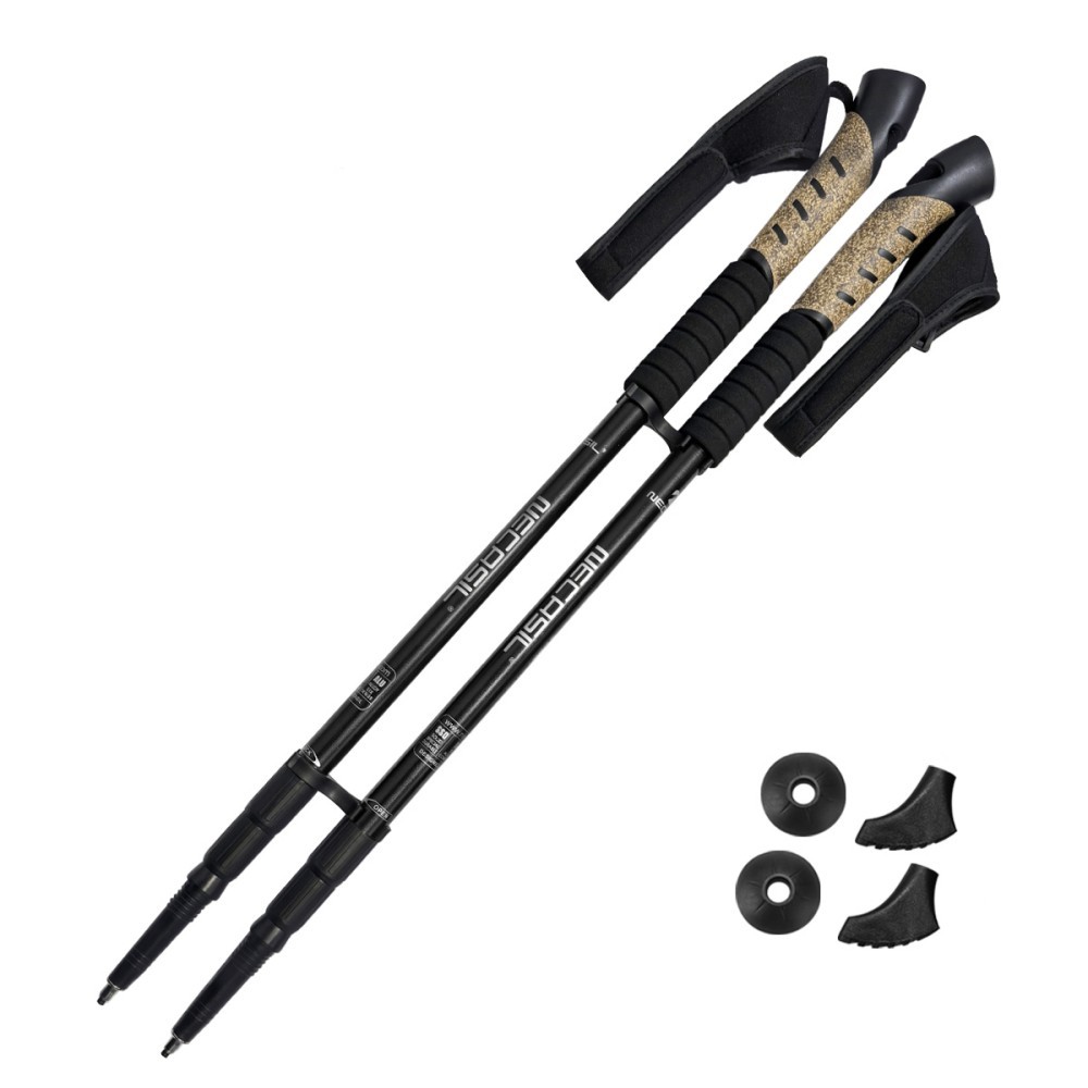 2x Trekking Poles Nordic Walking Hiking Sticks Anti-shock Adjustable Alpenstock