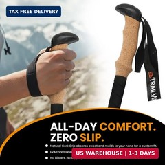 3K Carbon Fiber Trekking Poles, Collapsible Set of 2 Lightweight Adjustable Hiki