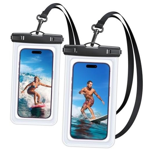 【2 Pack】 Waterproof Phone Pouch【Easy Lock & Heavy Duty】IPX8 Water Proof Cell