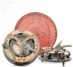 Navigate Destiny with Grace: Exquisite Vintage Brass Compass with Leather Case
