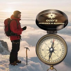 Trust in The Lord Compass – Proverbs 3: 5-6 Engraved Compasses, Wood Box Gree…