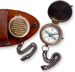 Be Strong and Courageous Engraved Compass, Confirmation Gift Ideas, Baptism Gift