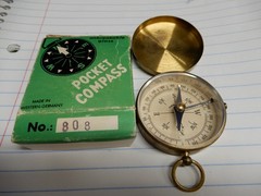 Vintage Pocket Compass Unbreakable Glass Made in Western Germany Box No. 808