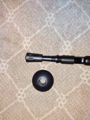 Adjustable Telescopic Aluminum Trekking Pole Black Foam Grip Rubber Tip Hiking