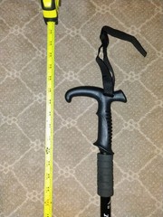 Adjustable Telescopic Aluminum Trekking Pole Black Foam Grip Rubber Tip Hiking