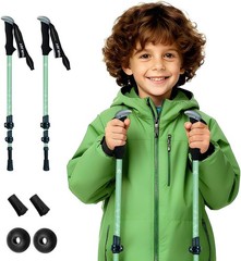Lightweight Aluminum Adjustable Hiking Trekking Poles for Kids, 2 Pack