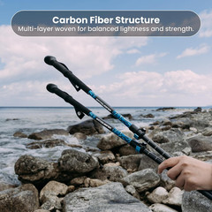 Strider X Carbon Fiber Trekking Poles – Adjustable Lightweight Hiking Poles with