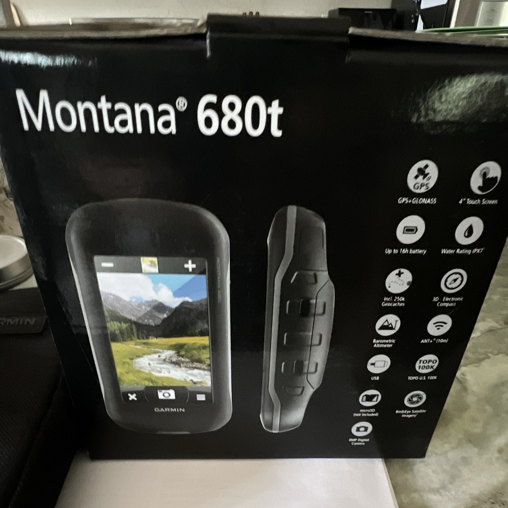 Garmin Montana 680t Hiking GPS 4 in Touchscreen Color Display Waterproof Black