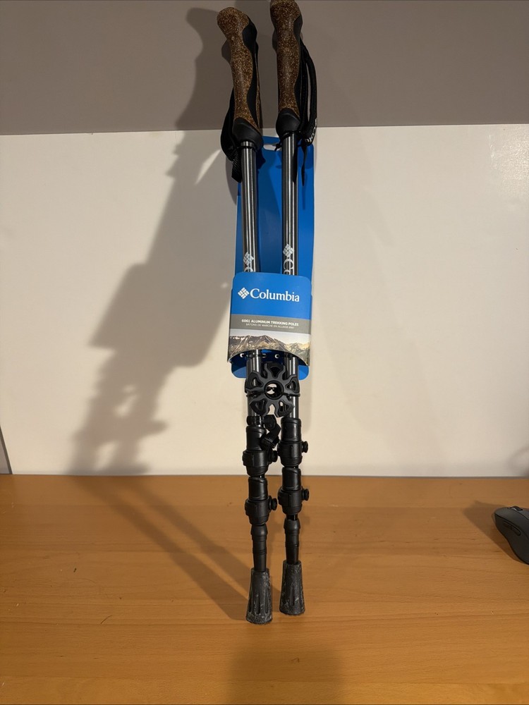Columbia Aluminum Trekking Poles 1 Pair Durability BPA-Free Black Brown Grips