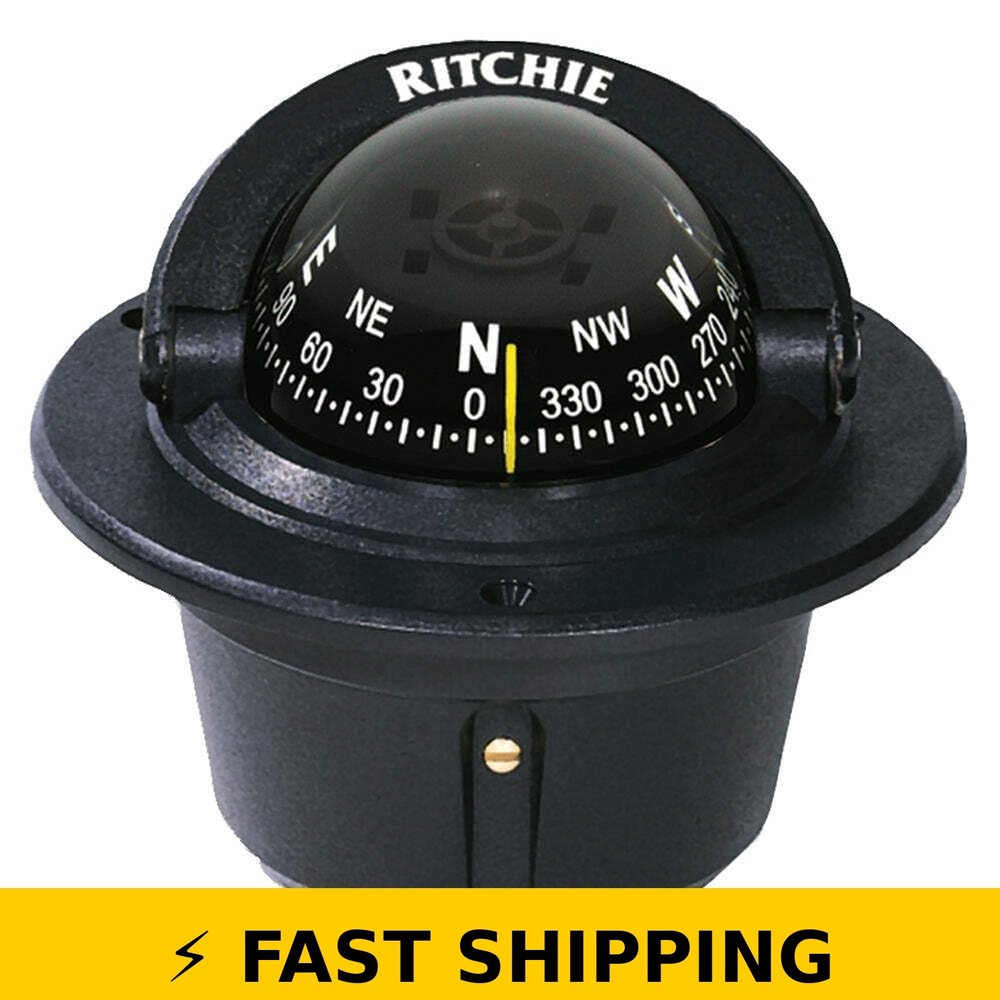Ritchie F-50 Flush Mount Compass – Black 2-3/4″ Direct-Read Dial