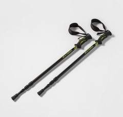 2pk Adjustable Trekking Poles Black – All In Motion: Aluminum, Rubber Handles