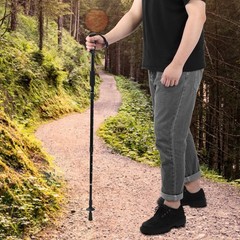 Outdoor Aluminium Alloy 4-Sections Suspension Trekking Pole For Climbing JJZZ